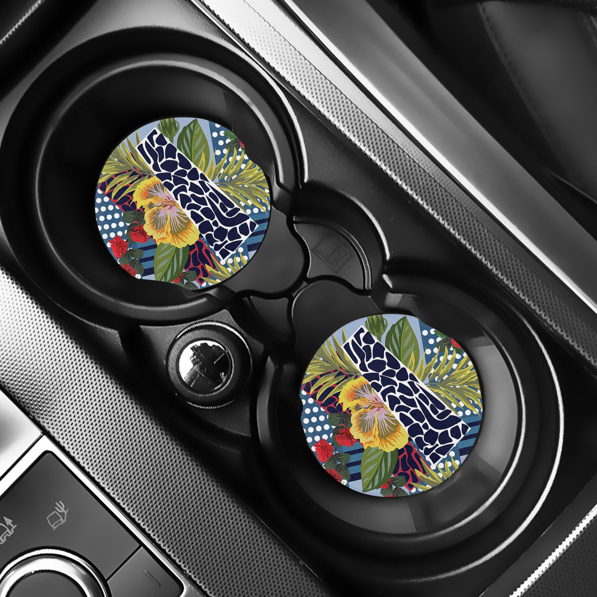 Exotic Patchwork Pattern Print Car Coasters