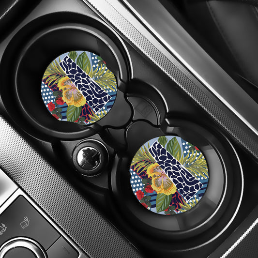 Exotic Patchwork Pattern Print Car Coasters