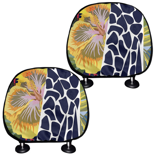 Exotic Patchwork Pattern Print Car Headrest Covers