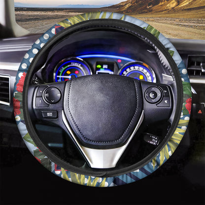 Exotic Patchwork Pattern Print Car Steering Wheel Cover