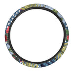 Exotic Patchwork Pattern Print Car Steering Wheel Cover