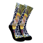 Exotic Patchwork Pattern Print Crew Socks