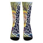 Exotic Patchwork Pattern Print Crew Socks
