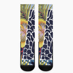 Exotic Patchwork Pattern Print Crew Socks