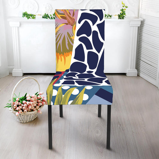 Exotic Patchwork Pattern Print Dining Chair Slipcover