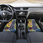 Exotic Patchwork Pattern Print Front and Back Car Floor Mats