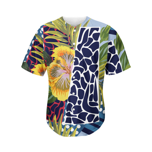 Exotic Patchwork Pattern Print Men's Baseball Jersey