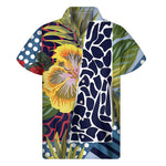 Exotic Patchwork Pattern Print Men's Short Sleeve Shirt