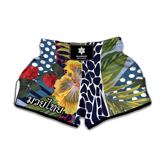 Exotic Patchwork Pattern Print Muay Thai Boxing Shorts