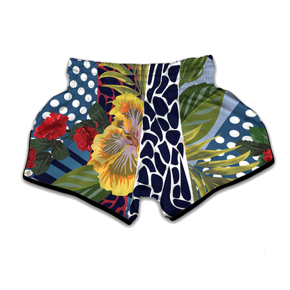 Exotic Patchwork Pattern Print Muay Thai Boxing Shorts