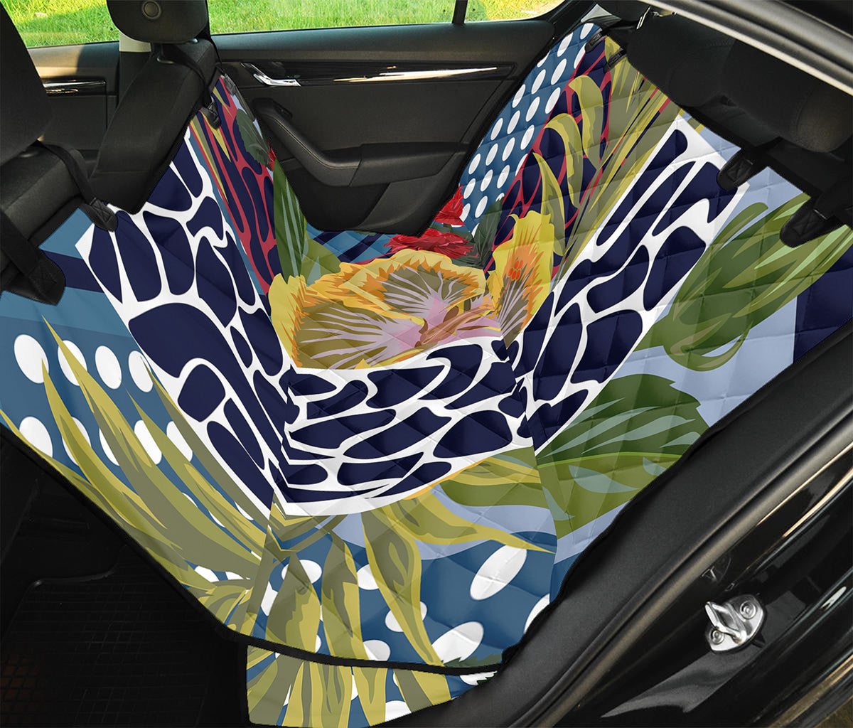 Exotic Patchwork Pattern Print Pet Car Back Seat Cover