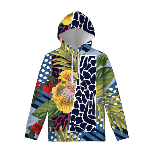 Exotic Patchwork Pattern Print Pullover Hoodie