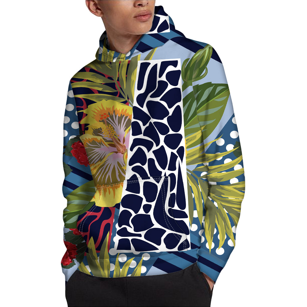 Exotic Patchwork Pattern Print Pullover Hoodie