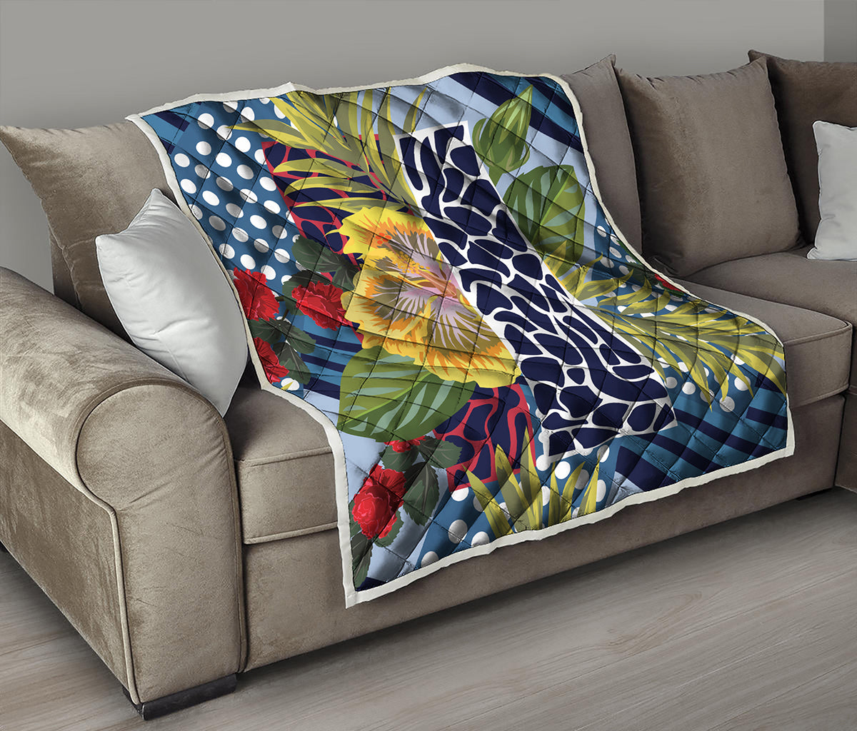 Exotic Patchwork Pattern Print Quilt