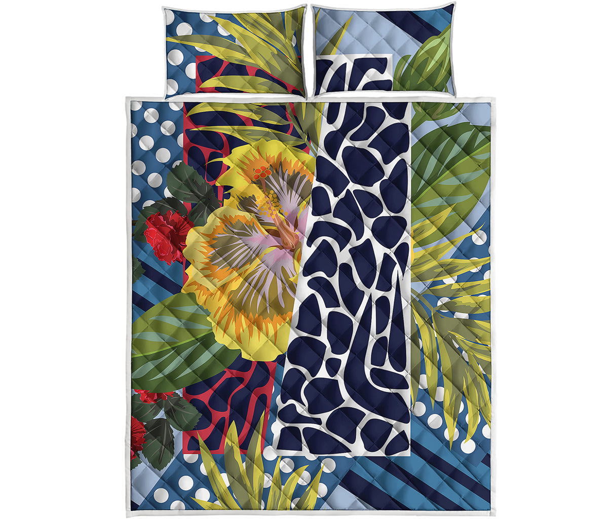 Exotic Patchwork Pattern Print Quilt Bed Set