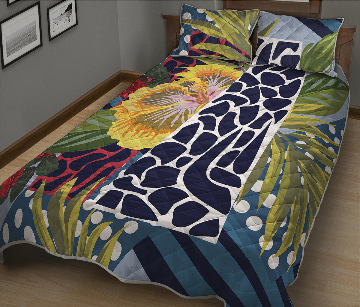 Exotic Patchwork Pattern Print Quilt Bed Set