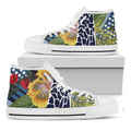 Exotic Patchwork Pattern Print White High Top Sneakers