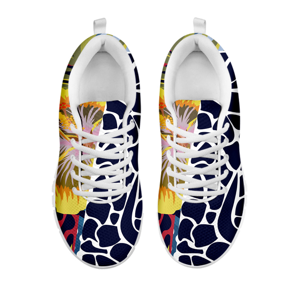Exotic Patchwork Pattern Print White Sneakers