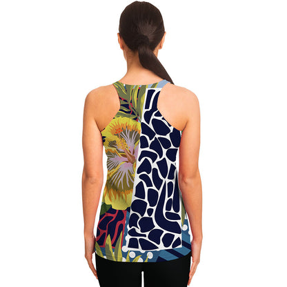 Exotic Patchwork Pattern Print Women's Racerback Tank Top