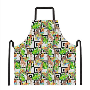 Exotic Tropical Giraffe Pattern Print Apron