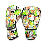 Exotic Tropical Giraffe Pattern Print Boxing Gloves