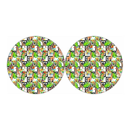Exotic Tropical Giraffe Pattern Print Car Coasters