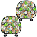 Exotic Tropical Giraffe Pattern Print Car Headrest Covers