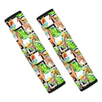 Exotic Tropical Giraffe Pattern Print Car Seat Belt Covers