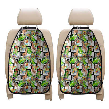 Exotic Tropical Giraffe Pattern Print Car Seat Organizers