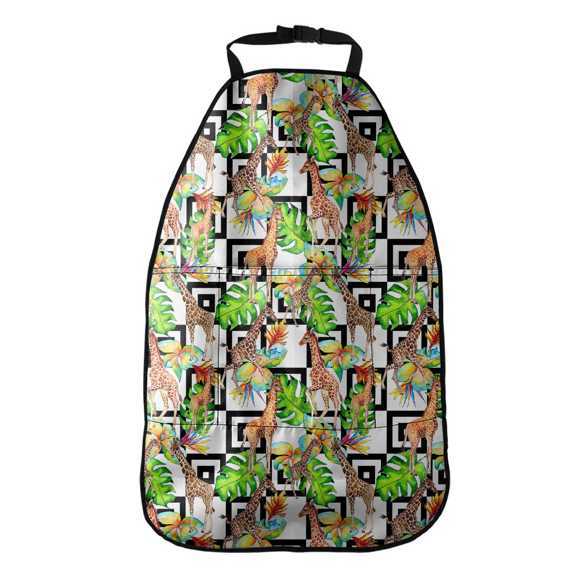 Exotic Tropical Giraffe Pattern Print Car Seat Organizers