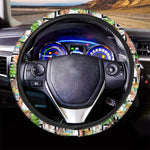 Exotic Tropical Giraffe Pattern Print Car Steering Wheel Cover