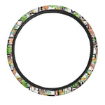 Exotic Tropical Giraffe Pattern Print Car Steering Wheel Cover