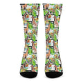 Exotic Tropical Giraffe Pattern Print Crew Socks