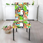Exotic Tropical Giraffe Pattern Print Dining Chair Slipcover