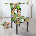 Exotic Tropical Giraffe Pattern Print Dining Chair Slipcover