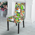 Exotic Tropical Giraffe Pattern Print Dining Chair Slipcover