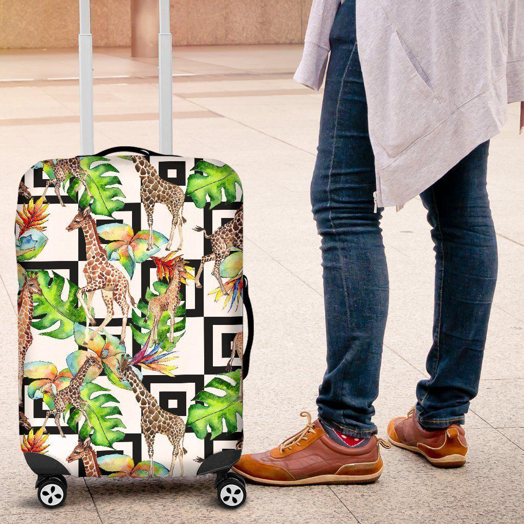 Exotic Tropical Giraffe Pattern Print Luggage Cover GearFrost