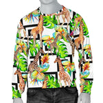 Exotic Tropical Giraffe Pattern Print Men's Crewneck Sweatshirt GearFrost