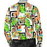 Exotic Tropical Giraffe Pattern Print Men's Crewneck Sweatshirt GearFrost