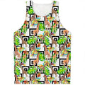 Exotic Tropical Giraffe Pattern Print Men's Tank Top