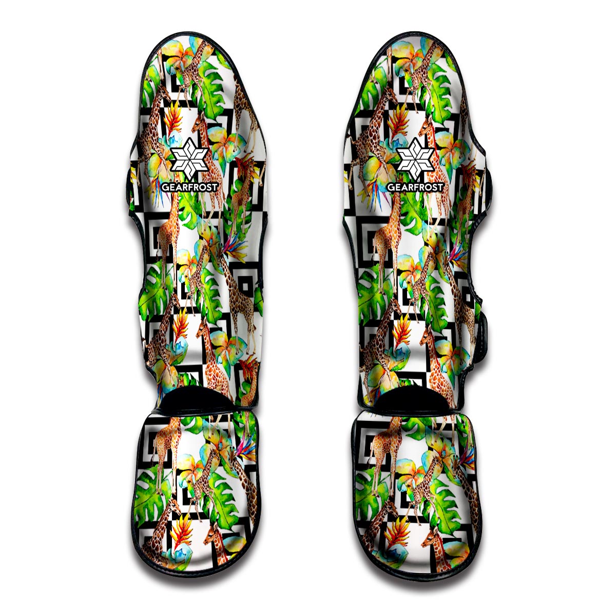 Exotic Tropical Giraffe Pattern Print Muay Thai Shin Guard