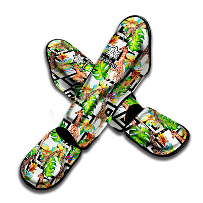 Exotic Tropical Giraffe Pattern Print Muay Thai Shin Guard