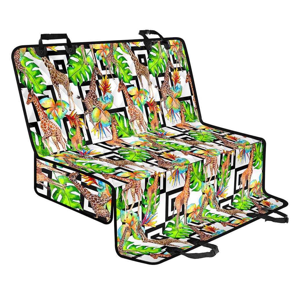Exotic Tropical Giraffe Pattern Print Pet Car Back Seat Cover