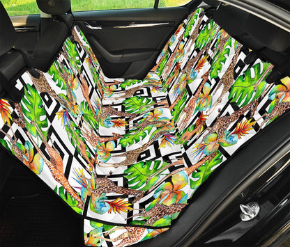 Exotic Tropical Giraffe Pattern Print Pet Car Back Seat Cover