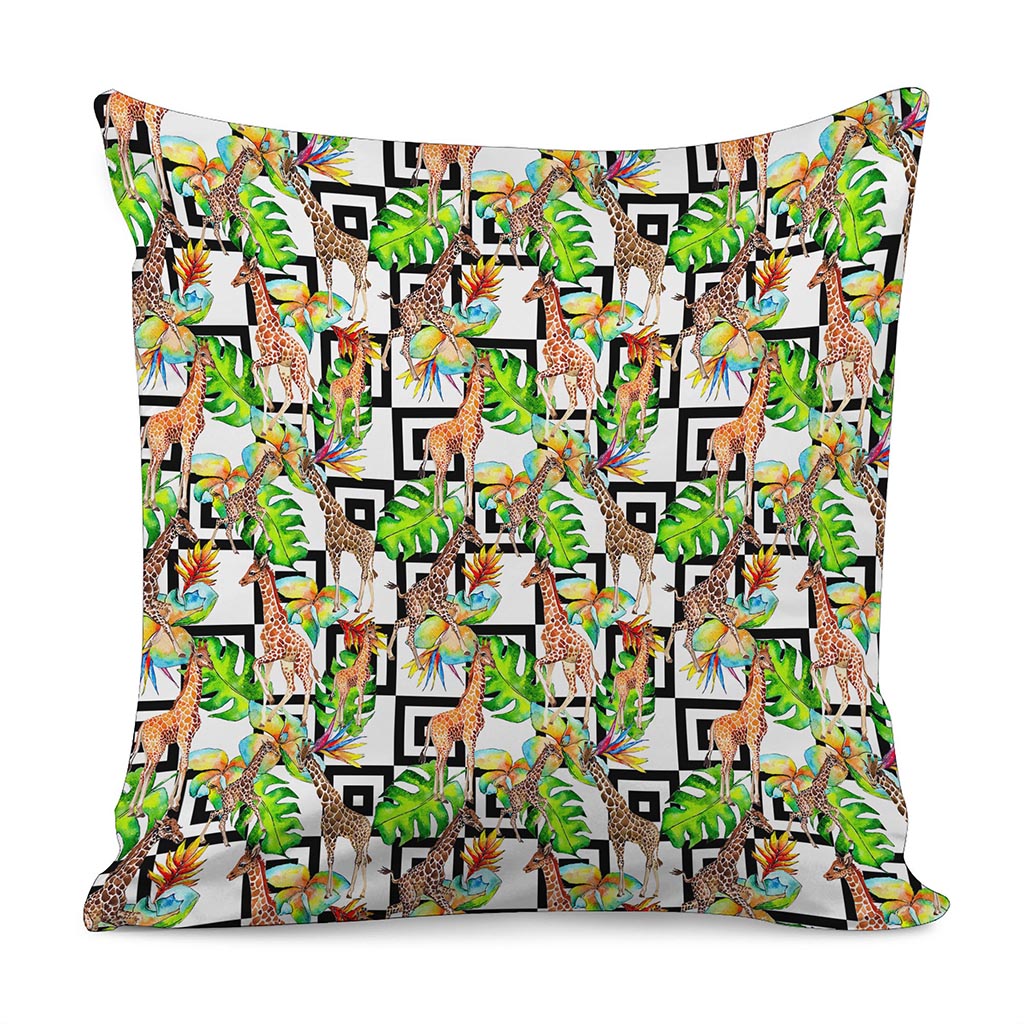 Exotic Tropical Giraffe Pattern Print Pillow Cover