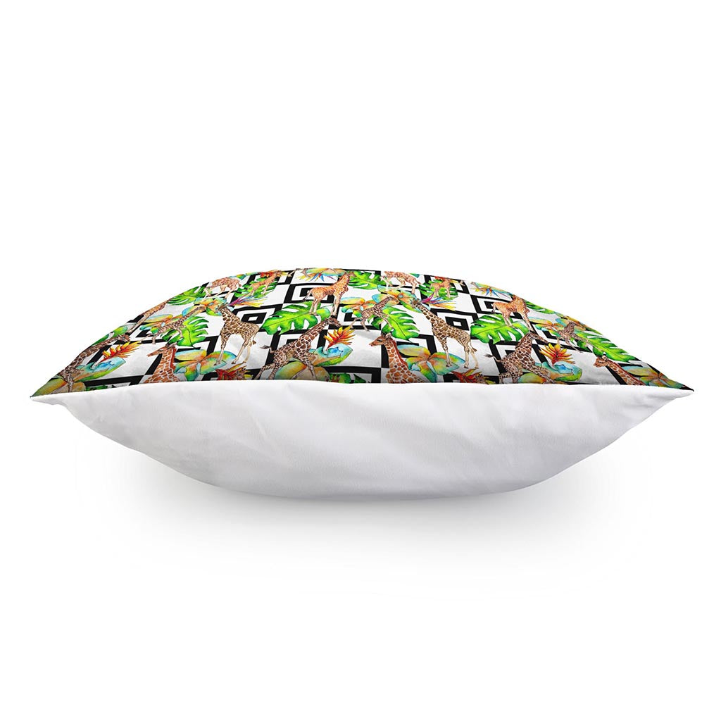 Exotic Tropical Giraffe Pattern Print Pillow Cover