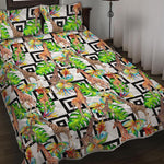 Exotic Tropical Giraffe Pattern Print Quilt Bed Set