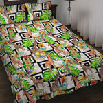 Exotic Tropical Giraffe Pattern Print Quilt Bed Set