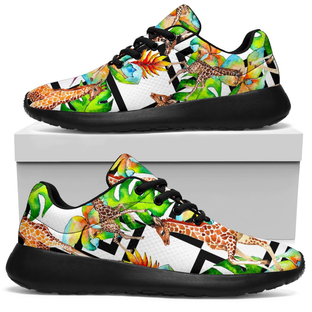 Exotic Tropical Giraffe Pattern Print Sport Shoes GearFrost