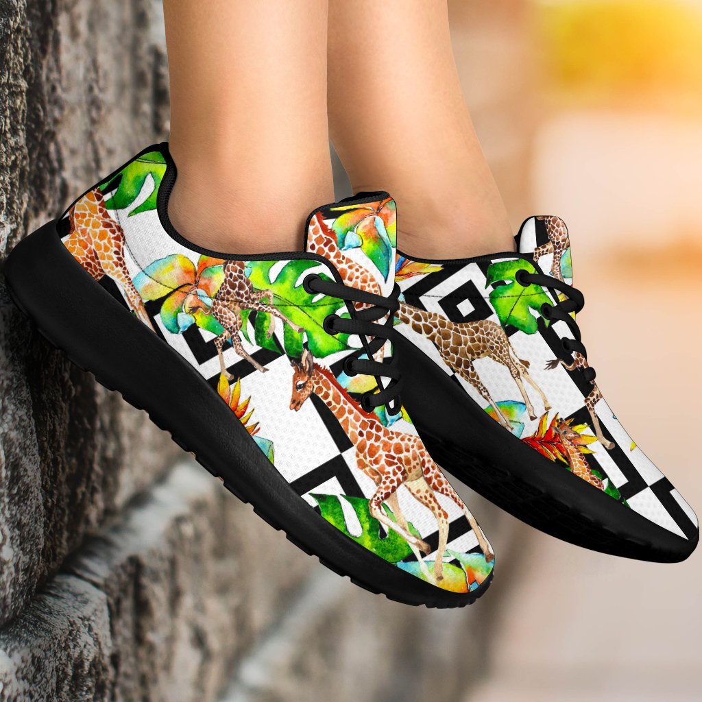 Exotic Tropical Giraffe Pattern Print Sport Shoes GearFrost